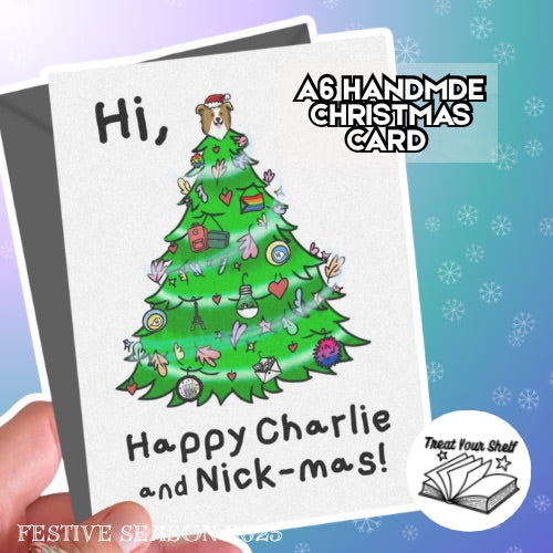 Nick and Charlie Heartstopper Books inspired Christmas Card